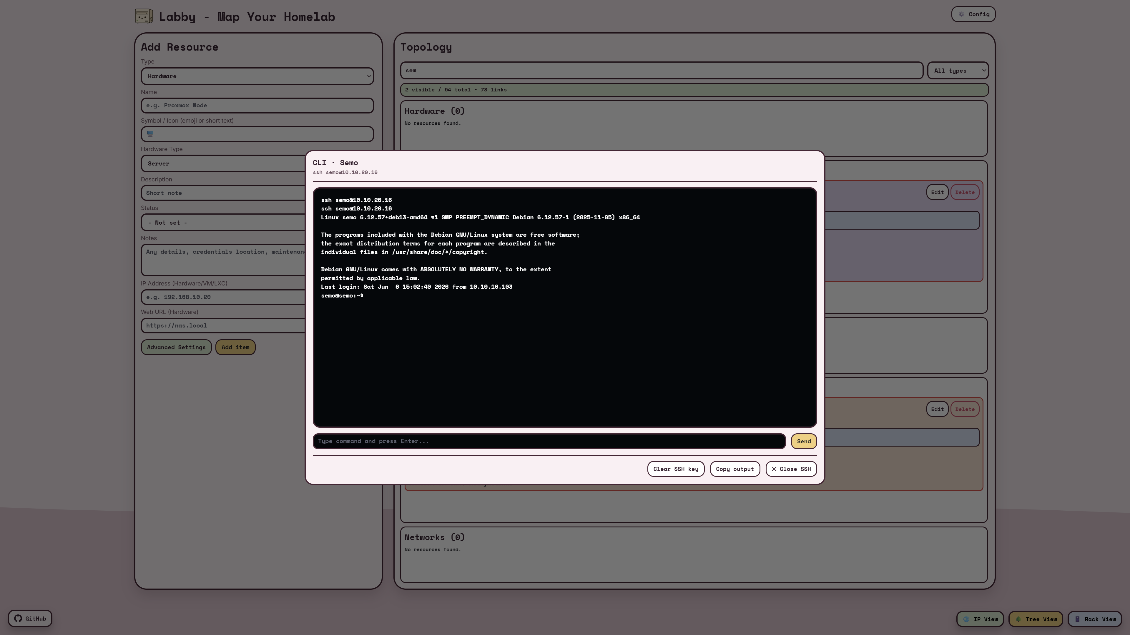 Labby browser console